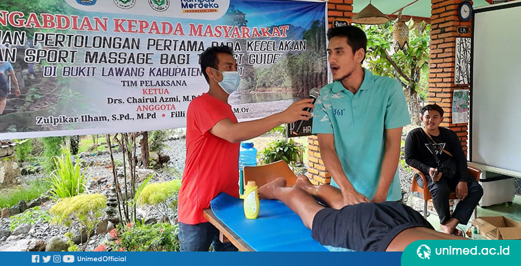 LPPM Unimed Latih Guide di Bukit Lawang dalam Keterampilan Sport Massage bagi Tourist